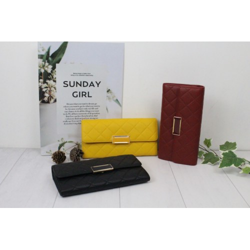 菱形格紋長銀包 